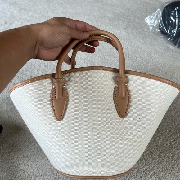 Zara Bags Zaras Limited Edition Canvasleather Tote Bag Poshmark